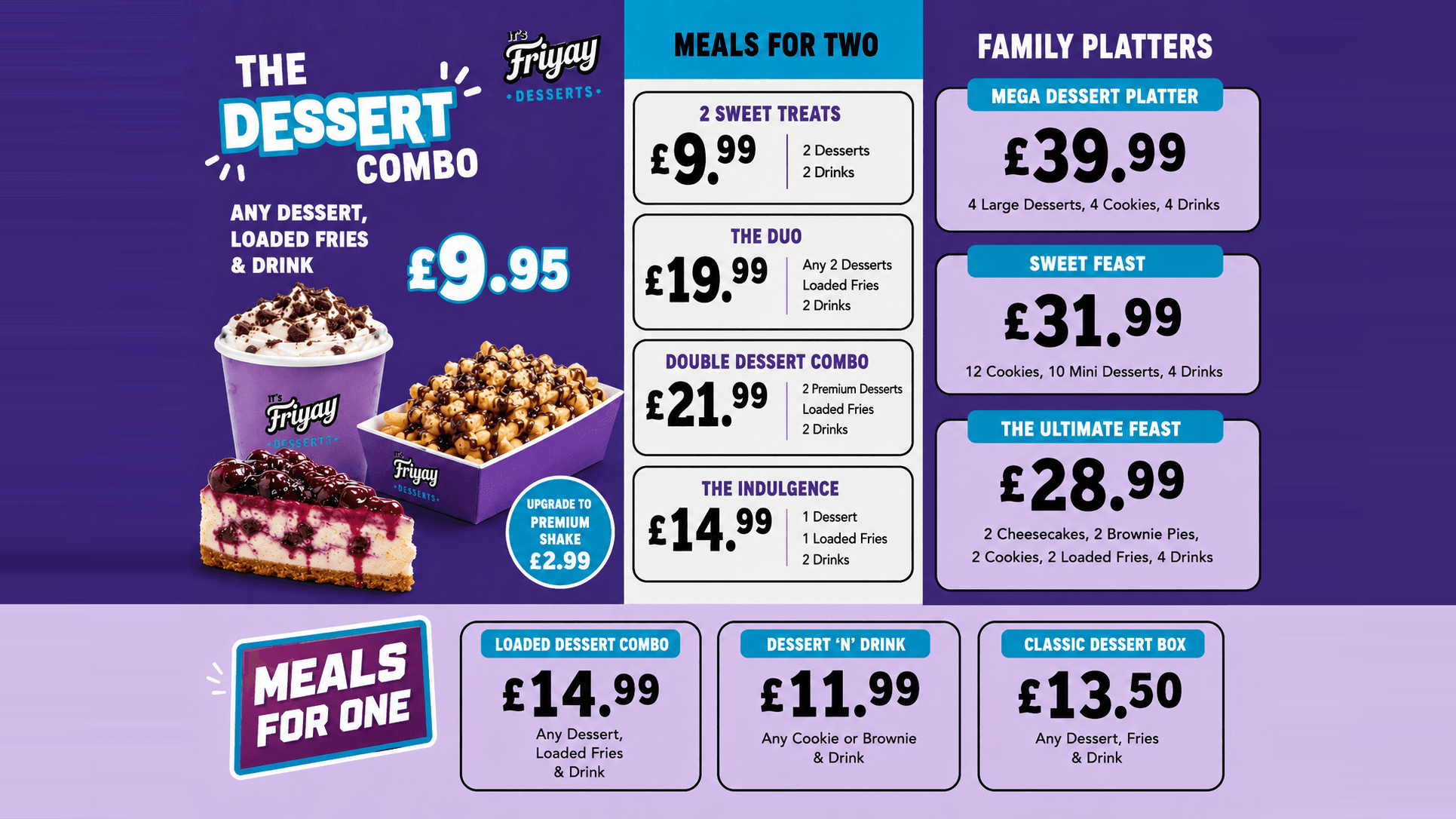 Friyay dessert menu board
